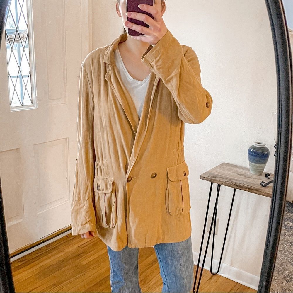 Free People Charly Blazer Jacket Beige S